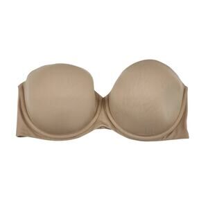 Cacique Nude Tan Strapless Full Coverage Back Closure Underwire Bra Size 40DD